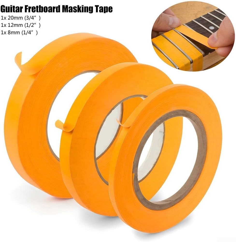 Easy Application Guitar Fretboard Masking Tape No Residual Glue, 3 Sizes