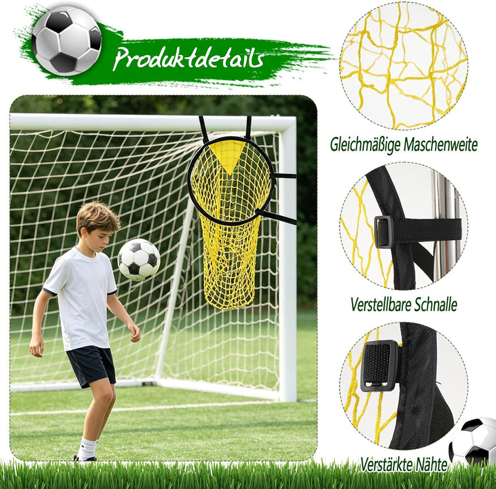 Fussballtor Zielnetz mit Rahmen Fussball Trainingszubehör 13 Stück