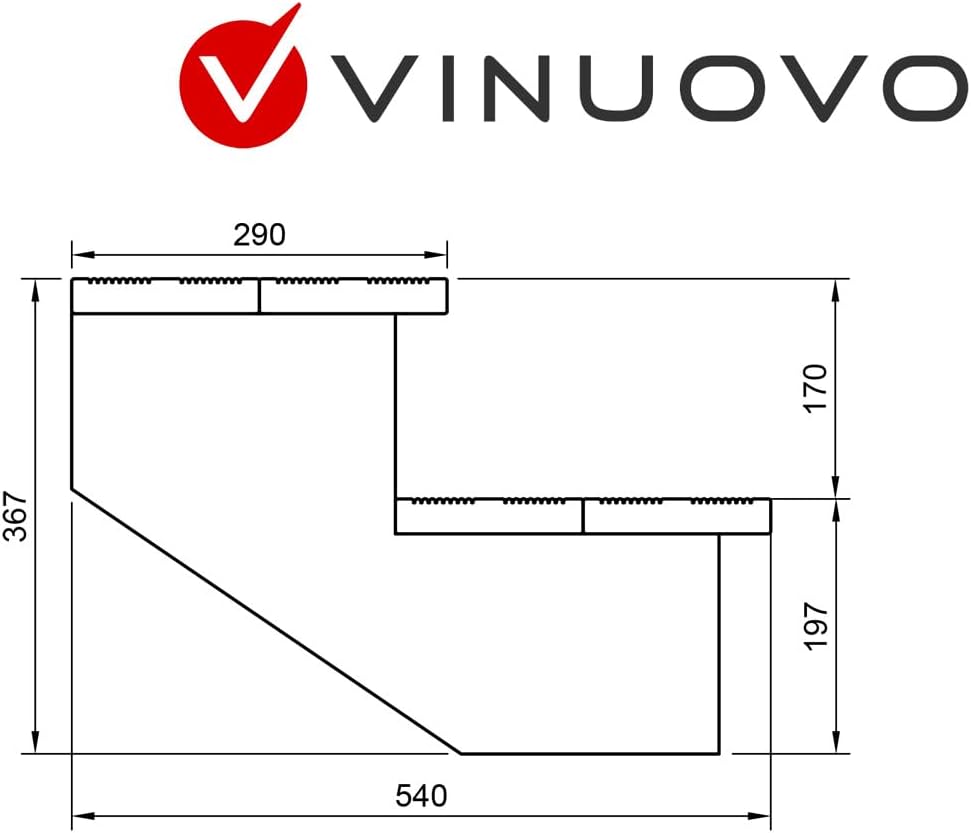 Berlin - Terrassentreppe Holz - H37cm 2 Stufen, Breite 120cm, OHNE Setzstufen- Vinuovo - Set für Ihr