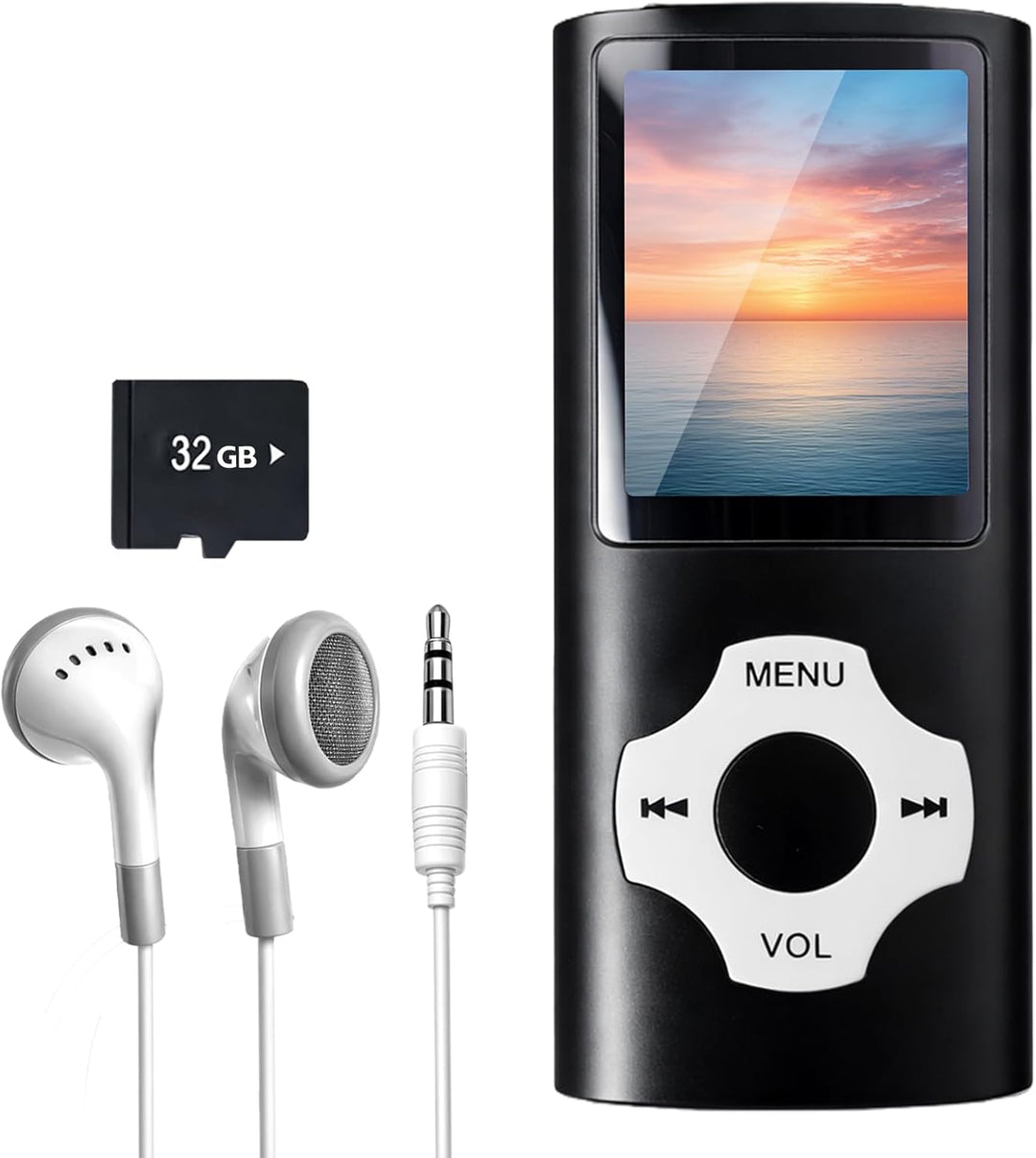 32GB MP3-Player/MP4-Player, Speicher, Verlustfreier Klang, HD Lautsprecher, Sprachrekorder, 1,8 Zoll