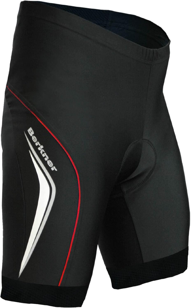 Berkner - Derek - Fahrradhose, Bikehose kurz, Radhose in schwarz rot blau grün Weiss Schwarz - Rot X
