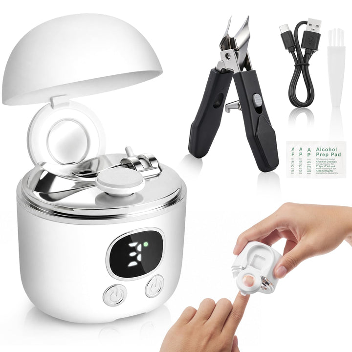 Lictin Elektrischer Nagelknipser Set inkl. schrägem Knipser,Multi-in-1 Nagelschneider Elektrisch mit