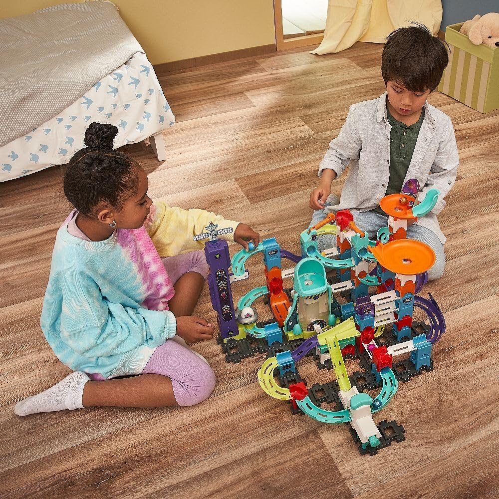 VTech Marble Rush - Space Magnetic Set XL300 E – Interaktive Murmelbahn mit spannenden Bahnelementen