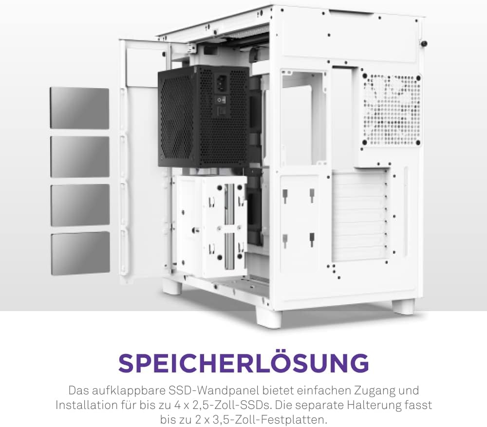 NZXT H9 Flow - CM-H91FW-01 - Dual-Chamber-ATX Mid-Tower PC-Gaming-Gehäuse - High-Airflow-perforierte