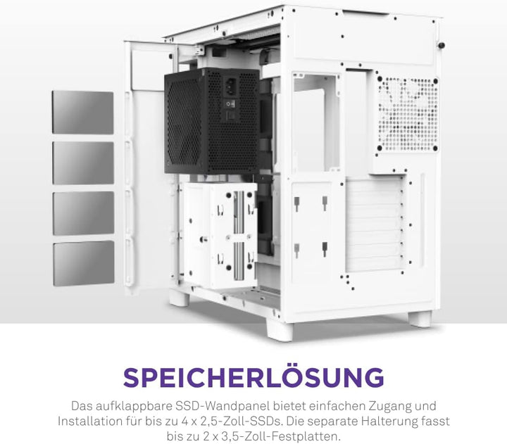 NZXT H9 Flow - CM-H91FW-01 - Dual-Chamber-ATX Mid-Tower PC-Gaming-Gehäuse - High-Airflow-perforierte