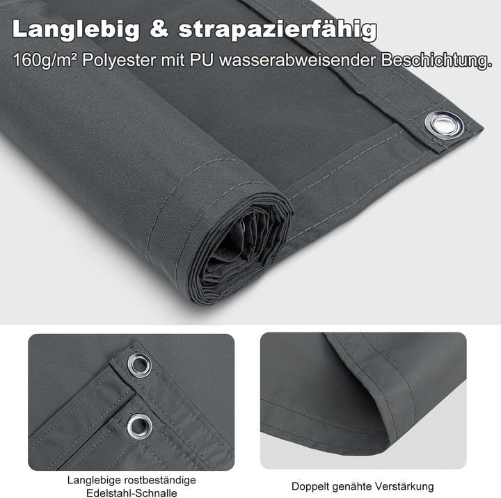 SUNNY GUARD Sonnensegel Wasserdicht 1.5x2m Rechteckig mit Ösen Segel Sonnenschutz Wetterfest UV Schu