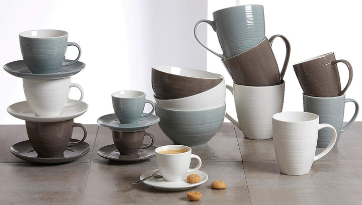 Ritzenhoff &amp; Breker Kaffeebecher-Set Suomi, 6-teilig, je 310 ml, Cremeweiss, Porzellan Kaffeebecher