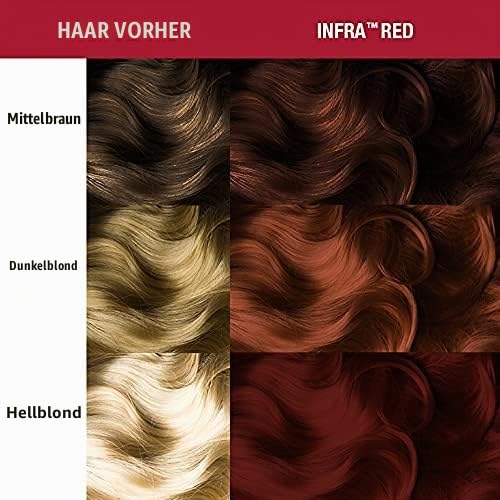 Manic Panic Infra Red Classic Creme, Vegan, Cruelty Free, Semi Permanent Hair Dye 3 x 118ml Infra Re
