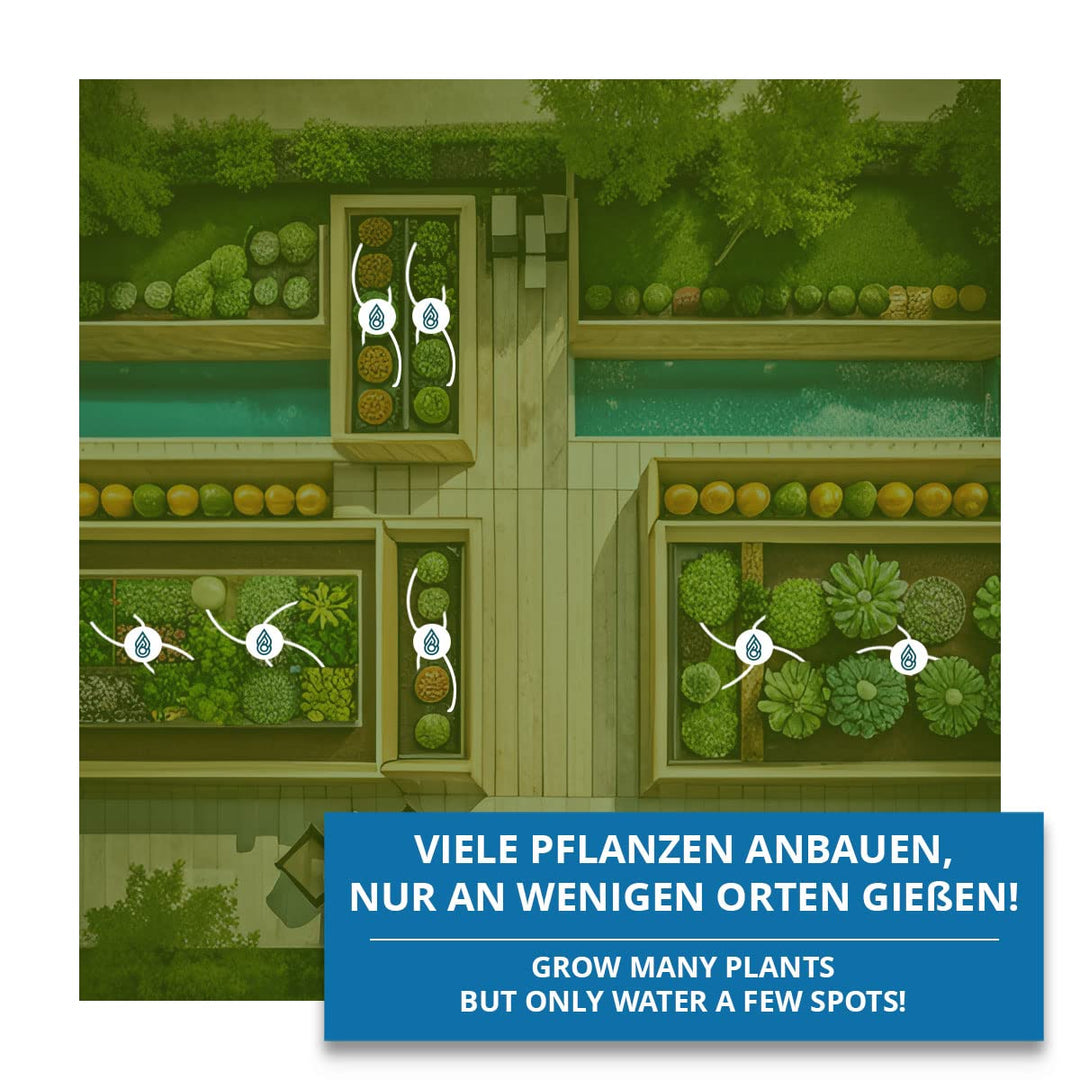 Vatnaflow - 4 Wege Bewässerungssystem - Bewässerungsset für Garten und Indoor - Gezielter Wachstum u