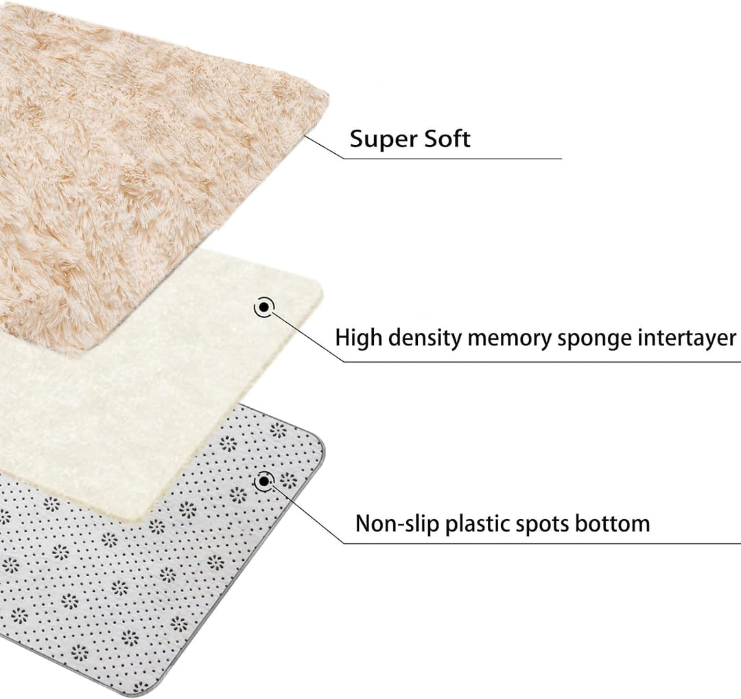Achiiso Hochflor Teppich,Flauschige Schlafzimmer Teppiche Shaggy Wohnzimmer Teppich Weich Shaggy Tep