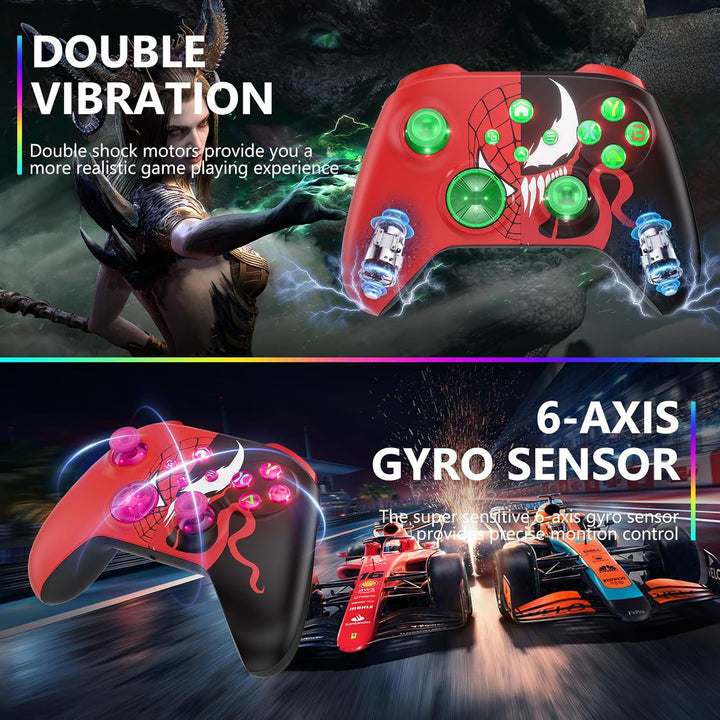 Lapezei Wireless RGB Controller für Xbox Series S/X, mit Xbox One/PC/Android/iOS, Bluetooth Gamepad