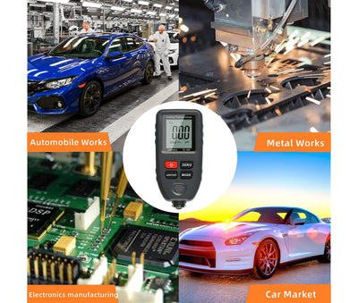 LYCEBELL Schichtdickenmessgerät, Mini Autolack-Dickenmessgerät mit Sensor für Auto Fe& NF, Stahl Alu