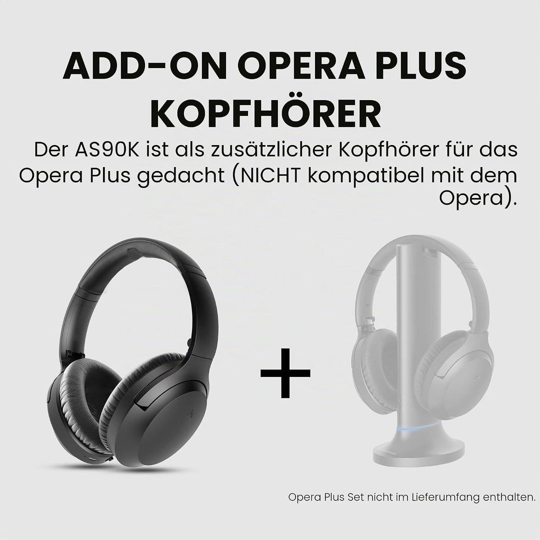 Avantree AS90K – Zusatz-Kopfhörer für Opera Plus TV-Set – NICHT kompatibel mit Opera, keine Ladestat
