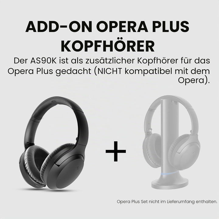 Avantree AS90K – Zusatz-Kopfhörer für Opera Plus TV-Set – NICHT kompatibel mit Opera, keine Ladestat