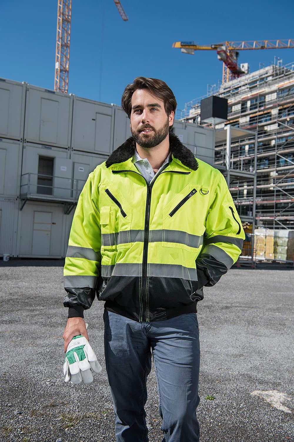 Korntex Hi-Vis Pilotenjacke Arbeitsjacke Wasserdicht Winddicht Gelb - S Gelb S, Gelb S
