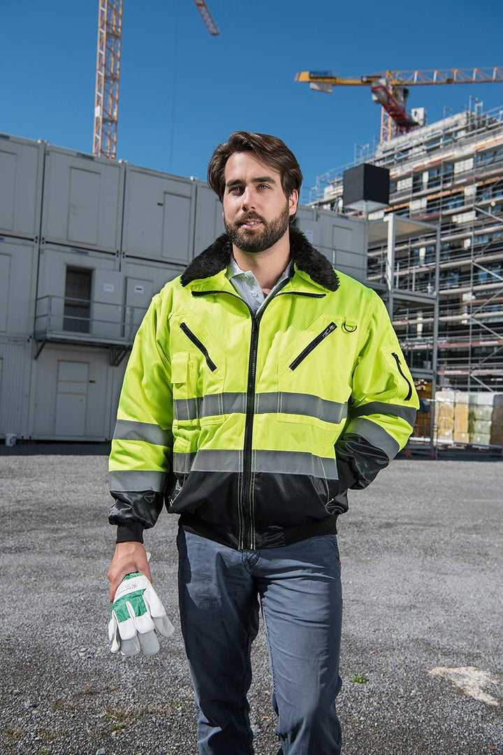 Korntex Hi-Vis Pilotenjacke Arbeitsjacke Wasserdicht Winddicht Gelb - S Gelb S, Gelb S