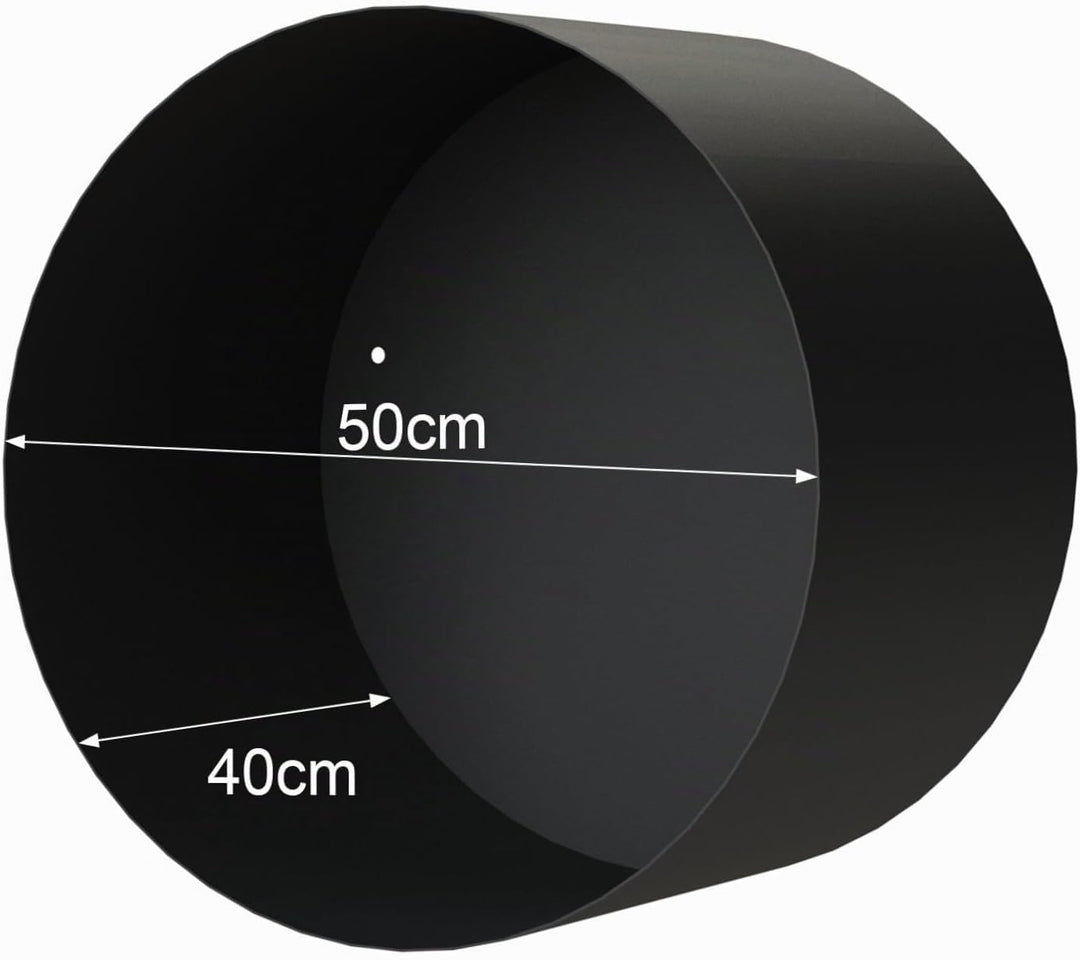 DanDiBo Kaminholzregal Innen Metall Schwarz Rund Wand 50 cm Kaminholzständer mit Rückwand 96433 Wand