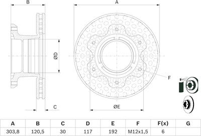 Bosch BD2648 Bremsscheiben - Hinterachse - eine Bremsscheibe