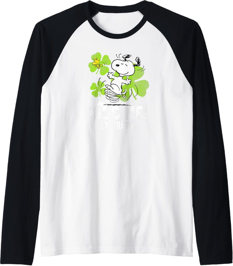 Peanuts Snoopy Kiss Me Im Irish Raglan