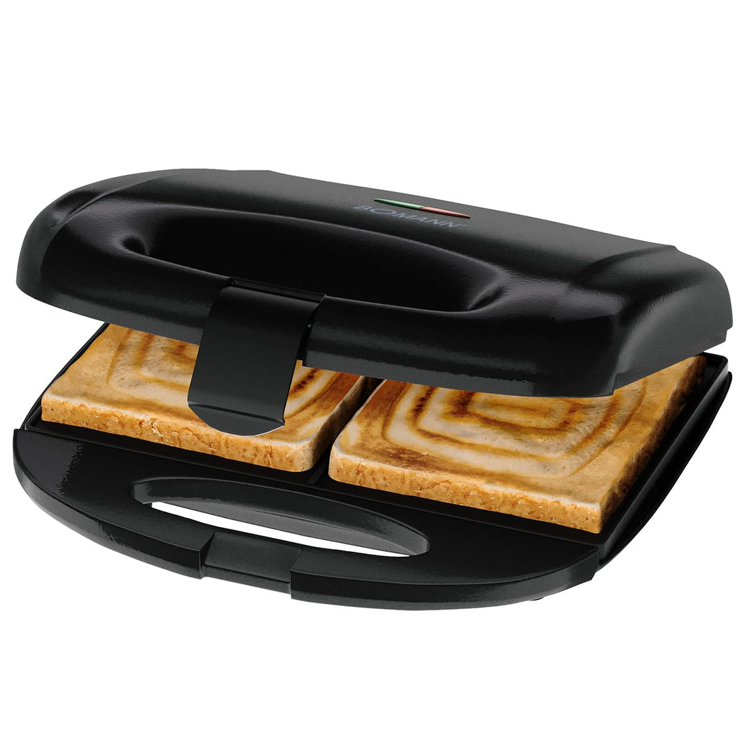 Bomann® Sandwichmaker | für viereckige Sandwichplatten | Sandwichtoaster mit Antihaftbeschichtung |