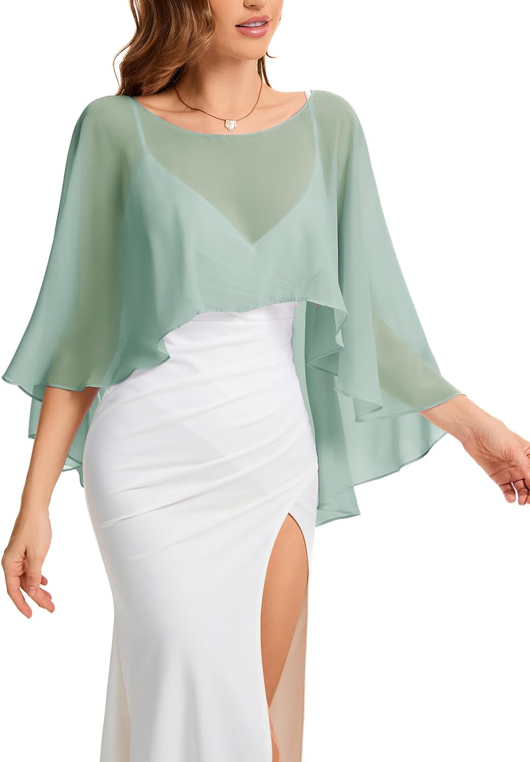 Bbonlinedress Chiffon Capes Damen Sommer Weiche Capelets leichte Tücher Wraps für Abendkleider Schal