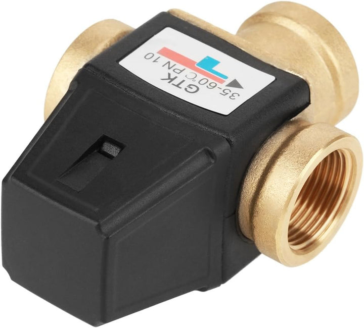 Messing Thermostat-Mischventil 3 Wege DN20-Innengewinde, für Heiss- und Kaltwassertemperaturregelung