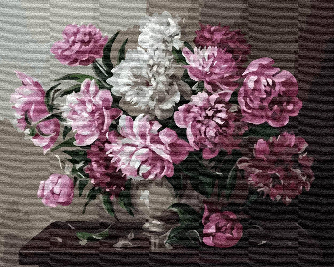 Artnapi Malen nach Zahlen Erwachsene mit Rahmen | DIY Handgemalt | Blumen - Blumenstrauss | Kit für