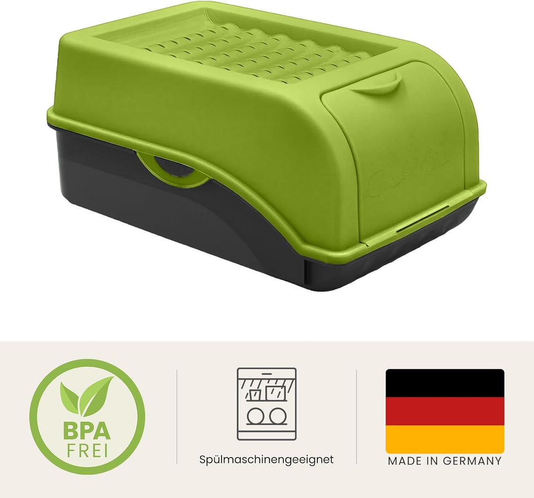 ARTECSIS® 3 x Kartoffel Aufbewahrungsbox mit Deckel für 2,5 kg Kartoffeln (grün) - Vorratsbehälter &