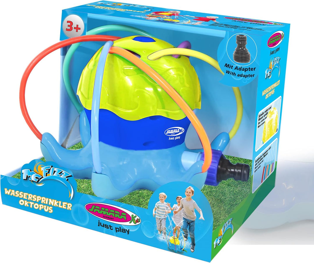 JAMARA 466800 Mc Fizz Wassersprinkler Oktopus-Schnelle Installation, Verbindung zu Standard Schlauch