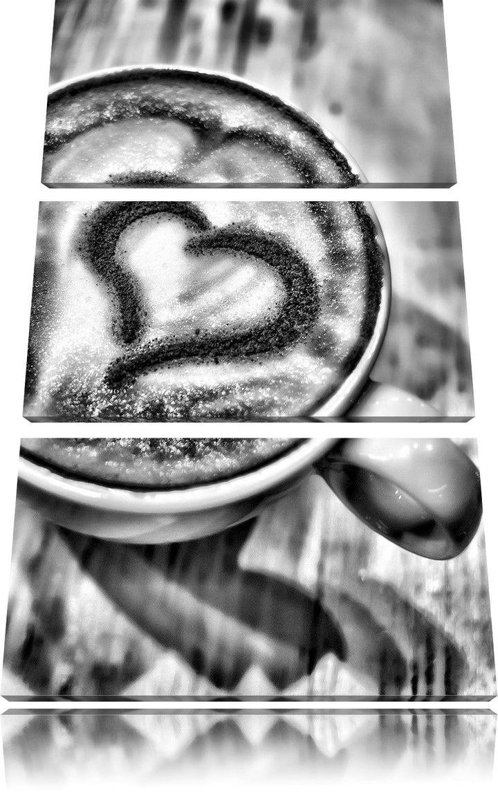 Pixxprint Kaffee Cappuccino als Leinwandbild/Grösse: 3 Teilig (120x80) cm/Wandbild/Kunstdruck/fertig