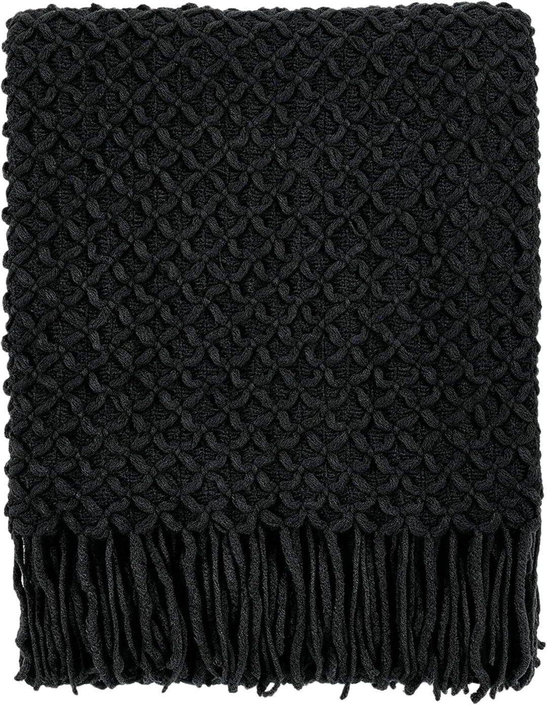 CREVENT Boho-Strickdecke im Landhausstil für Couch, Sofa, Sessel, Bett und Wohnkultur – weich, warm,