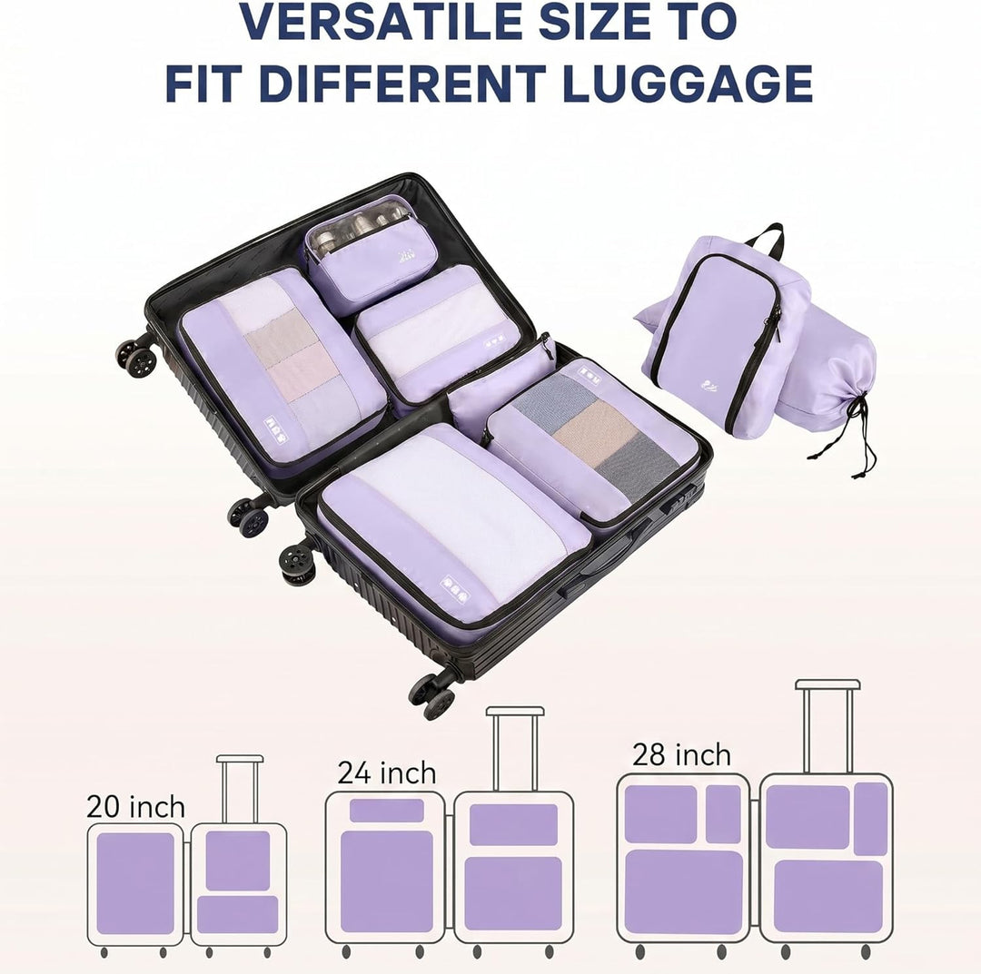 MURISE Koffer Organizer 8 Stück, Packing Cubes für Urlaub und Reisen, Packwürfel Packtaschen für Kof