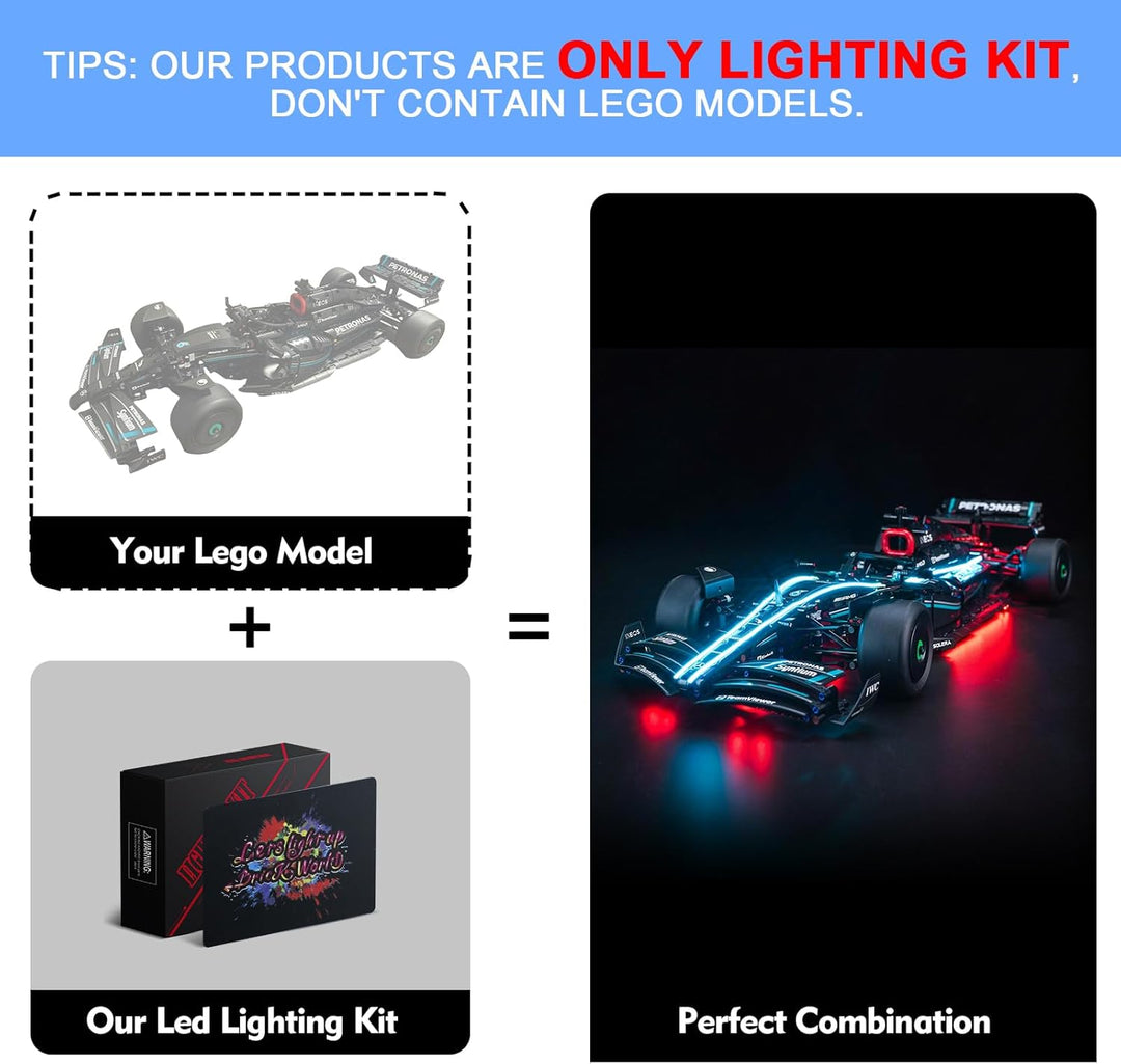 Licht Kompatibel mit Lego Mercedes-AMG F1 W14 E Performance, Nur Lichter Set - Kein Modell, Licht Be