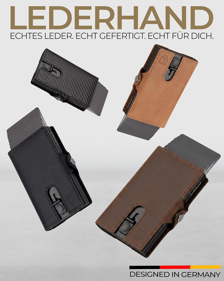 Lederhand® Aventus Wallet – Premium Leder Geldbörse handgemacht für Herren und Damen Portemonnaie Al