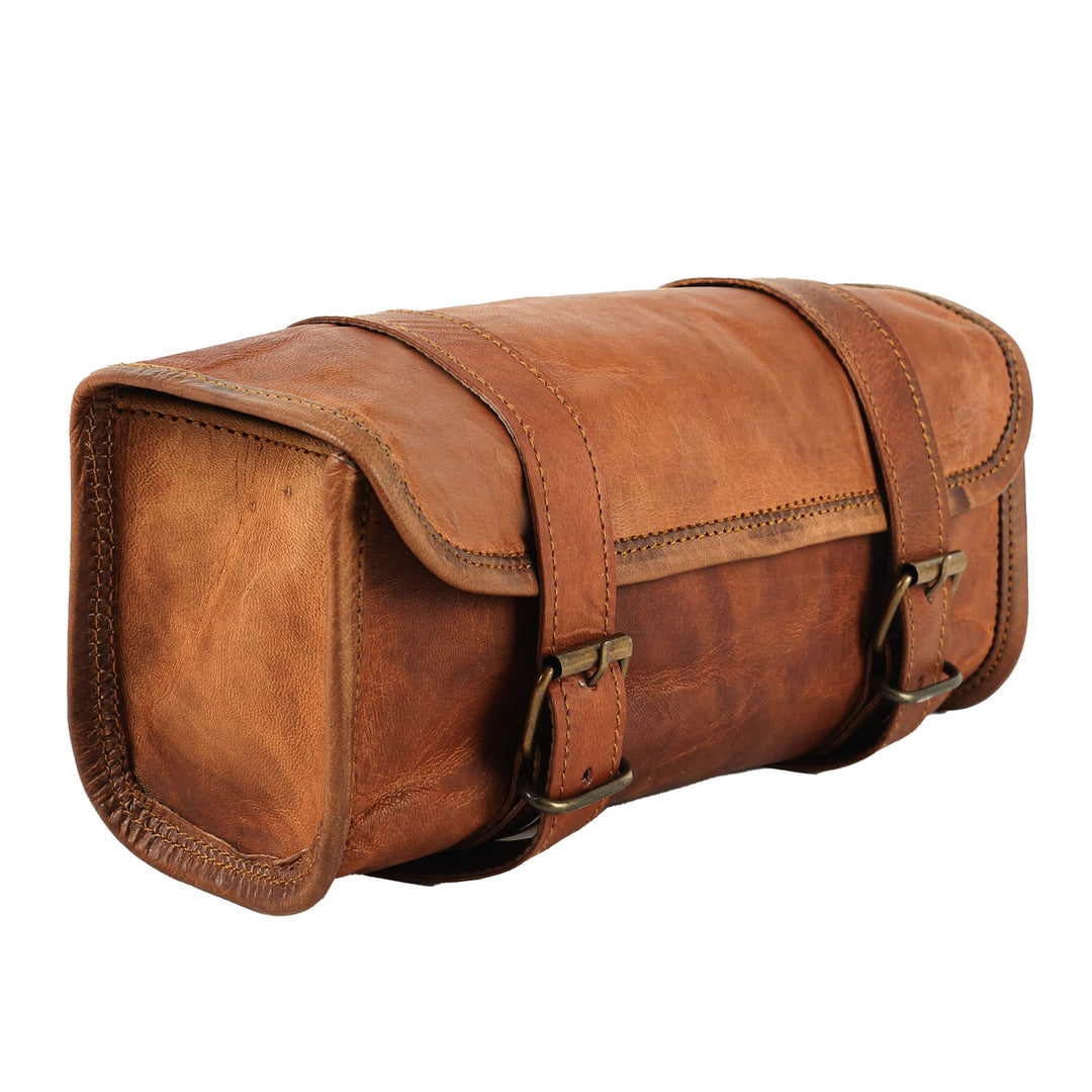 The Vintage Stuff Leder Lenkertasche Braun Sattel Motorradtasche Fahrrad Werkzeugtasche Buff Leder R