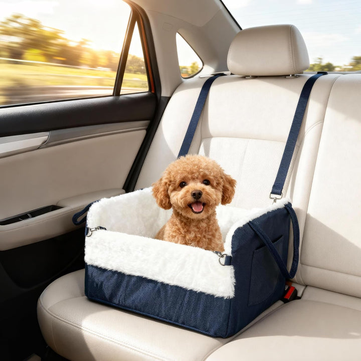 PawHut Hunde-Autositz mit Sicherheitsgurt und Befestigung, Hunde-Autositz rutschfeste Basis tragbar