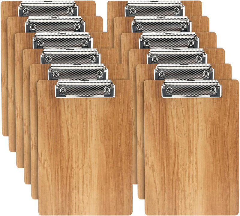 A5 Klemmbrett Holz,12 Stück Klemmbrett Schreibbrett mit Metalklemme,A5 Schreibplatte Klemmbretter Zw