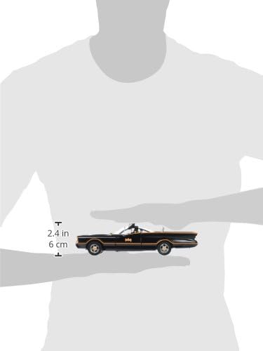 Jada Toys – 98259bk – Batmobil – 1966 Version – mit Figuren – Massstab 1/24 – Schwarz/Rot