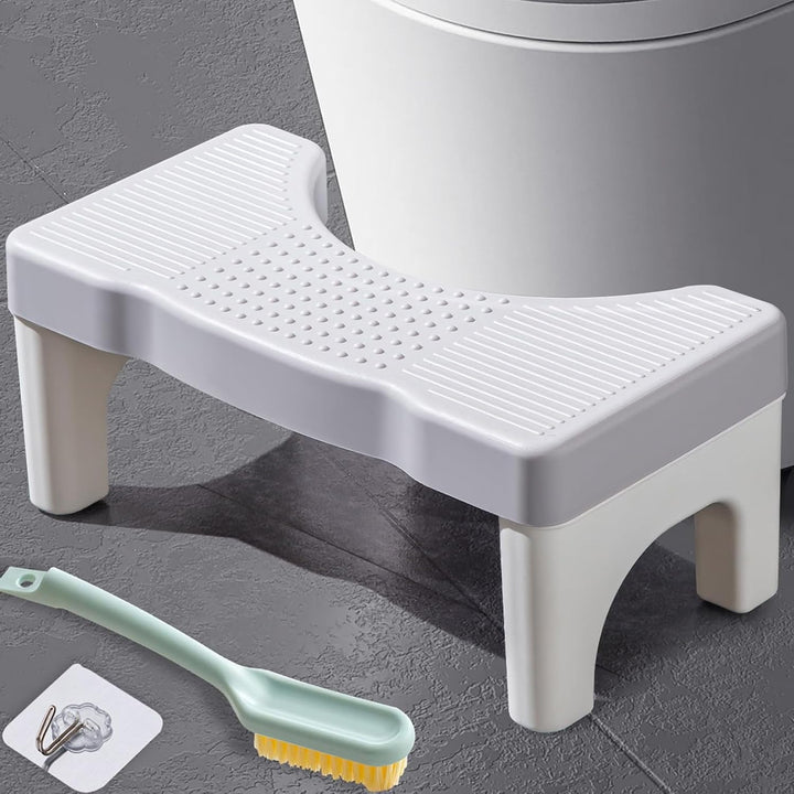 Toilettenhocker,Klohocker,Hocker Toilette mit Anti-Rutsch-Pads,Ergonomischer WC Hocker Tragbarer für