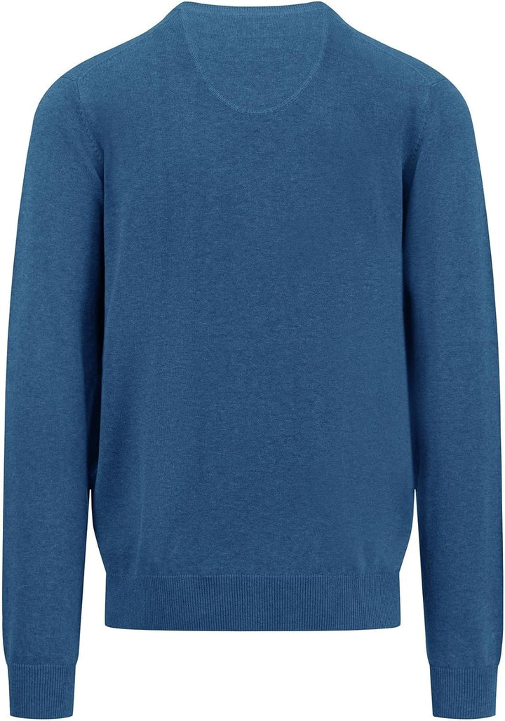 FYNCH-HATTON Fein gestrickter V-Neck Baumwollpullover S Azure, S Azure
