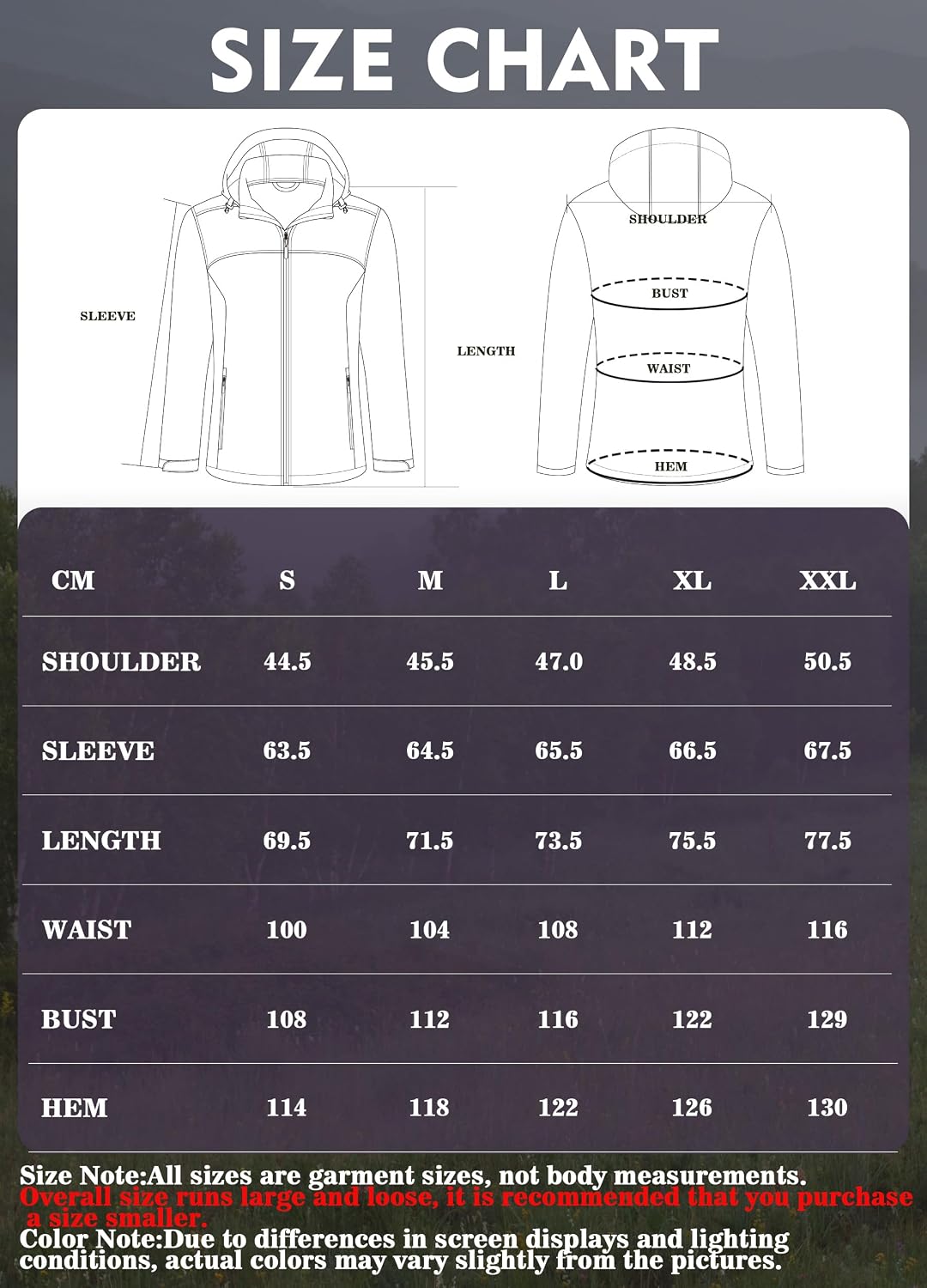 ATLASLAVA Damen Softshelljacke Wasserdichte Atmungsaktive Leichte Fleece Kapuze Übergangsjacke Laufe
