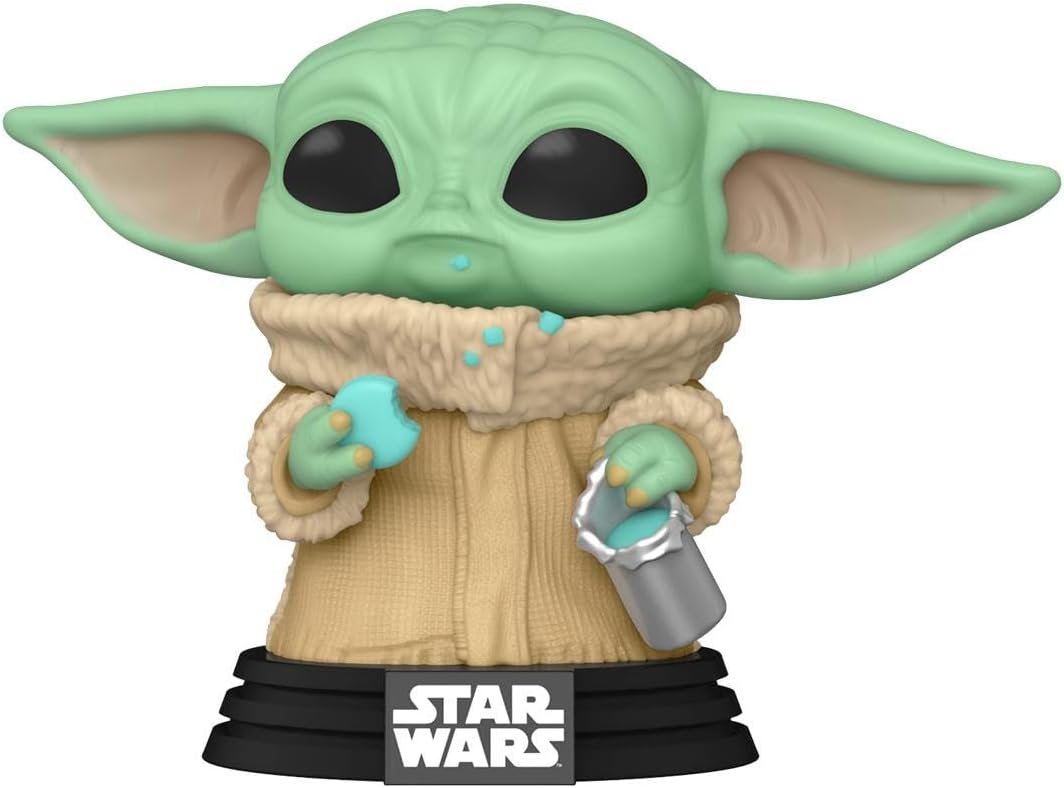 Funko Pop! & Tee: Mando - Grogu with Cookie (The Child, Baby Yoda) mit Cookie - Large - (L) - Star W