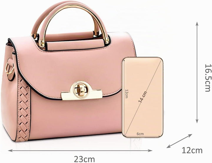 NICOLE &amp; DORIS Damen Handtasche Klein Umhängetasche PU Leder Handtaschen Elegante Schultertasche Cro