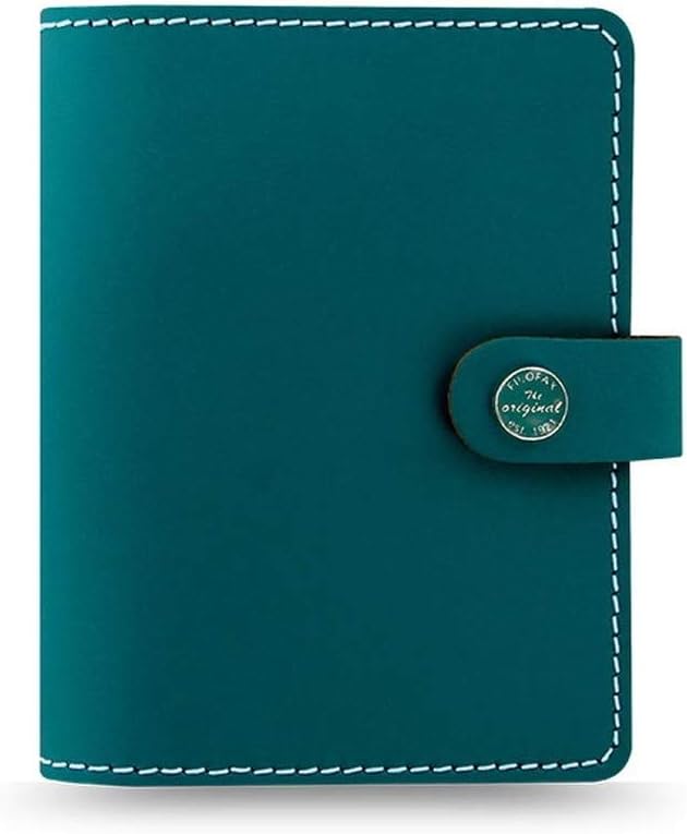 Filofax Pocket Organizer Leder A7 Zeitplaner Terminplaner The Original Dark Aqua Blau 026083 Dunkles