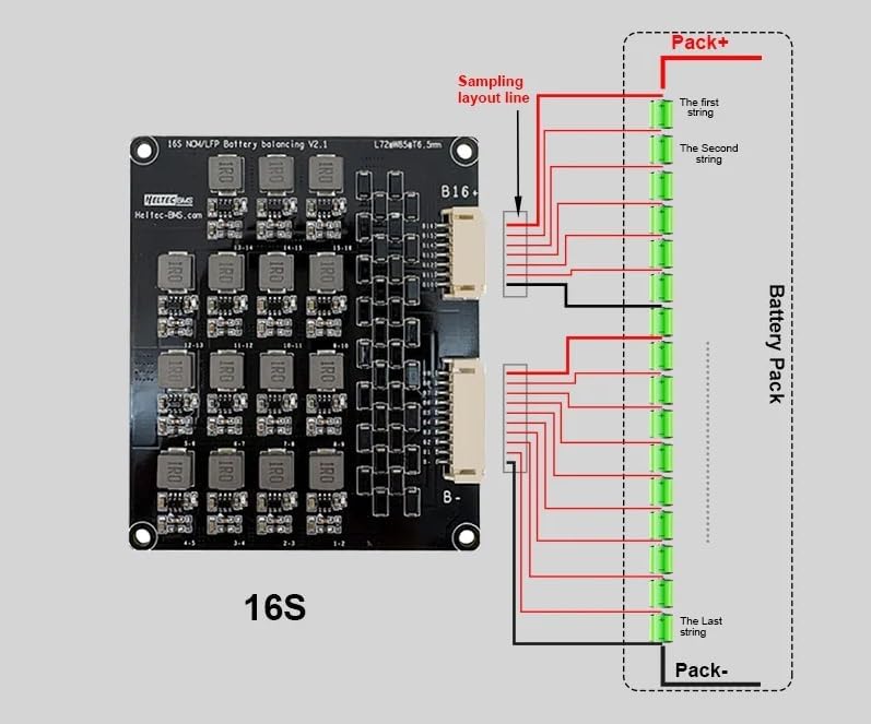 TECNOIOT 1 STÜCKE 16 S 1,2 A Li-Ion Lifepo4 Lithium Batterie Aktiver Equalizer Balancer Induktives B