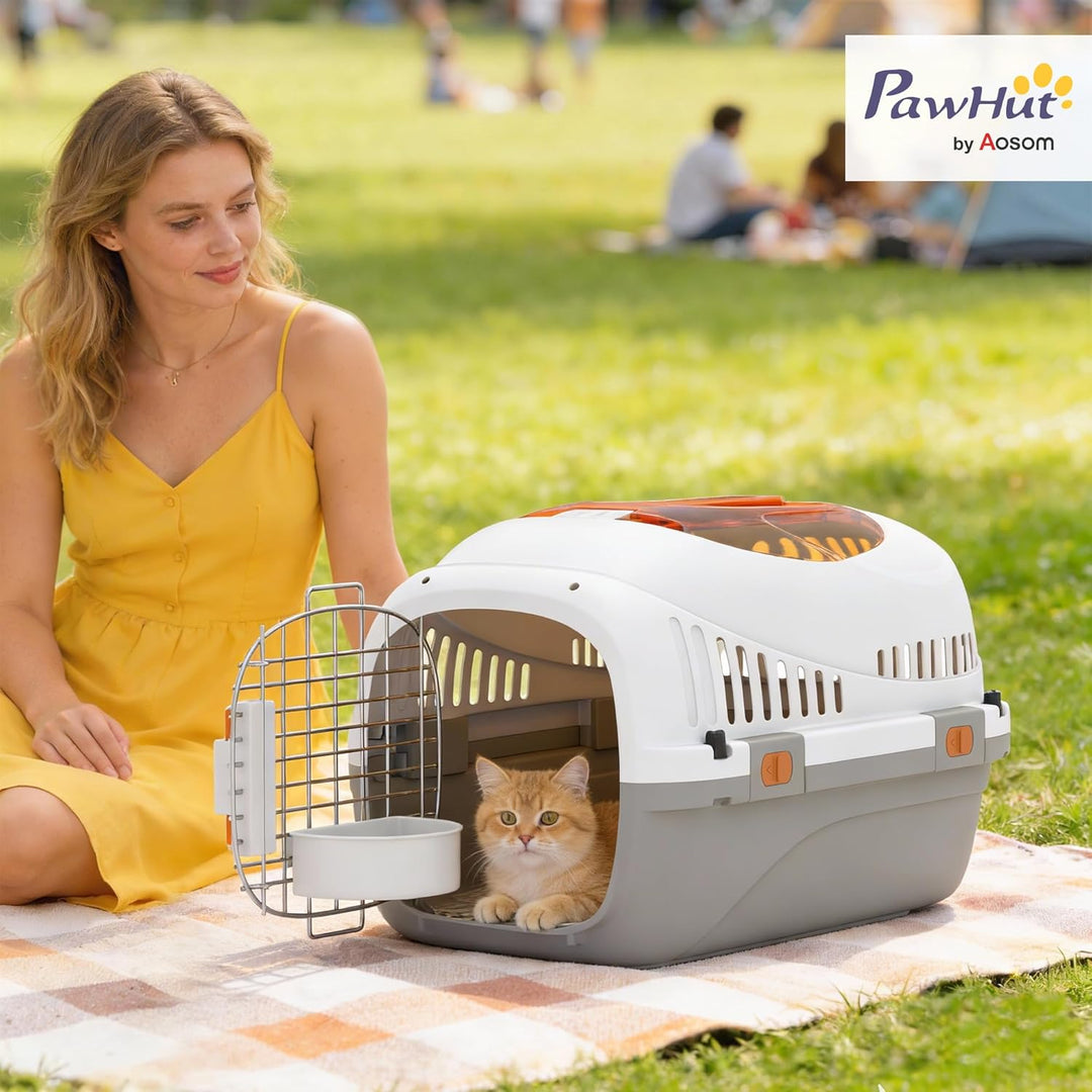 PawHut Transportbox Hundetransportbox für Katze Miniaturhunde bis 4kg 49x32x31cm Hundebox mit Dachöf