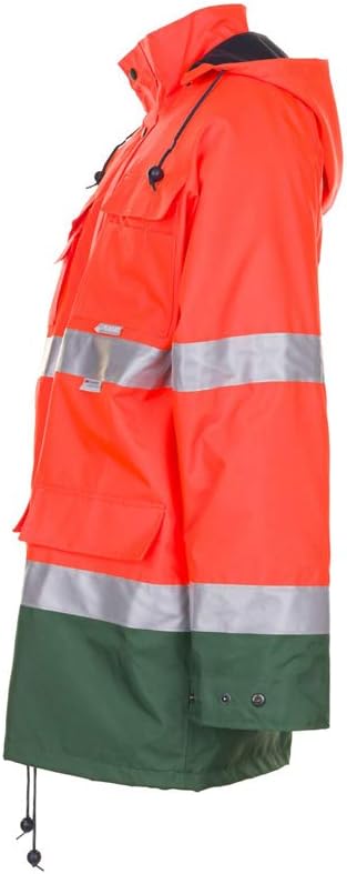 Planam Grösse 4XL Herren Warn-/Wetterschutz Parka 2-farbig orange grün Modell 2058 4XL Orange, Grün,