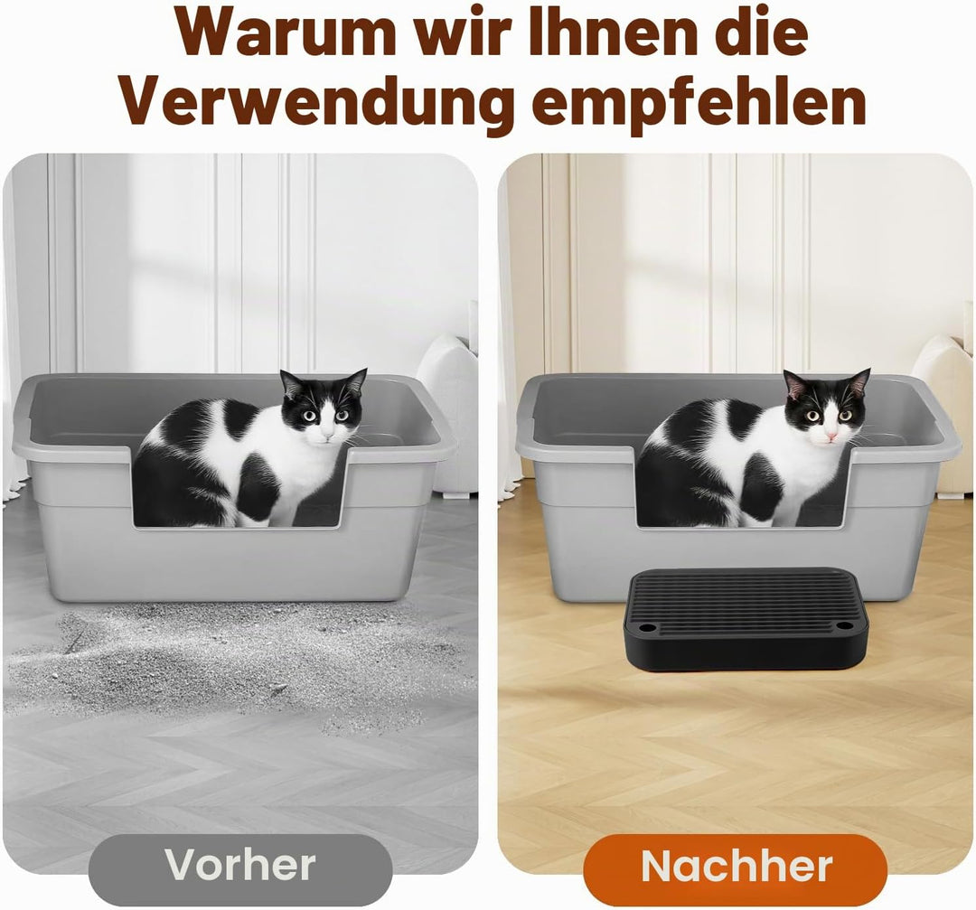 Katzentreppe, Katzentoilette Rampenmatte mit Filterfunktion, Katzenklo Stufen für automatische selbs