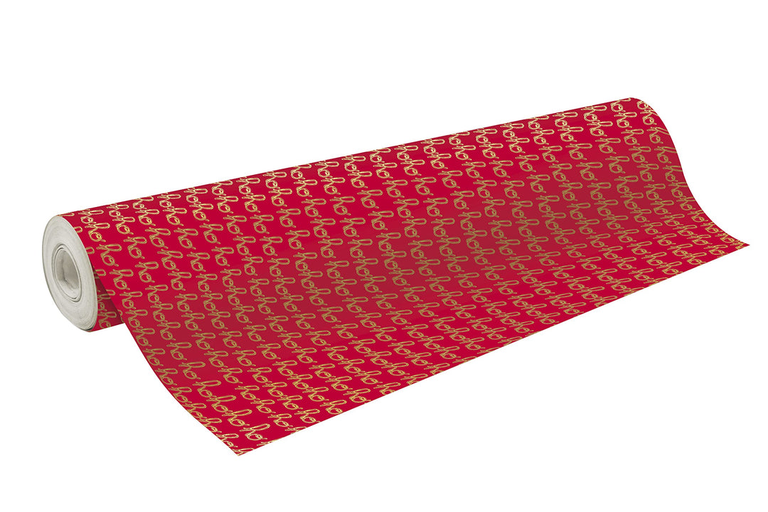 Clairefontaine 202094C - Rolle Geschenkpapier Excellia 80g, 50x0,70m, ideal für Geschenke, Hohoho Ro