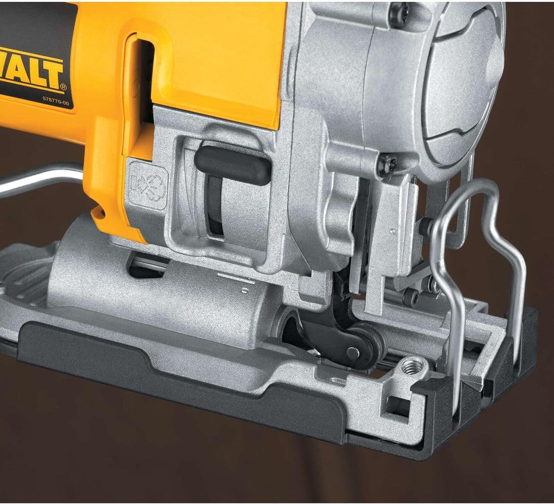 Dewalt DW331K-QS DW331K-QS-Sierra de Calar 701W empuñadura cerrada, 701 W, 230 V, Gelb, Others Stich